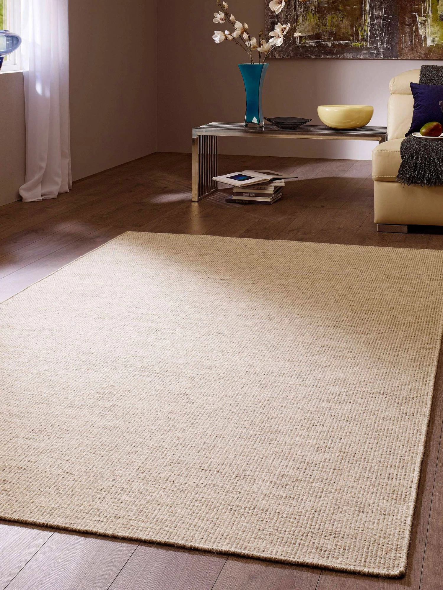 Woll-Teppich, Natur/Beige 3 Woll-Teppich, Natur/Beige