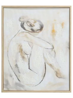 Leinwand-Druck-handbemalt, Graubeige 8 Leinwand-Druck-handbemalt, Graubeige -KIBEK Verkäufe Aktmodell Druckgerahmt Beige Graubeige 40x50 pla