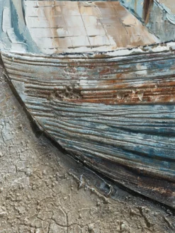 Leinwand-handgemalt, Grau -KIBEK Verkäufe AltesHolzboot Leinwandbild Grau 100x100 lup1