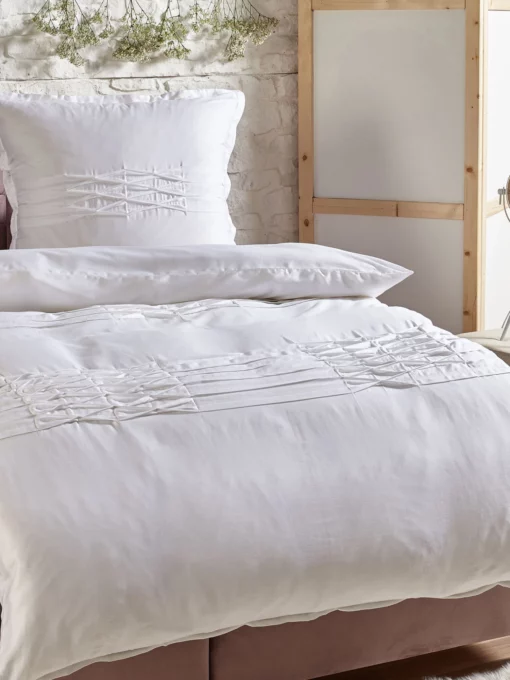 Bettwäsche, Weiss 7 Bettwäsche, Weiss -KIBEK Verkäufe Amari Bettwaesche Weiss 135x200 mil