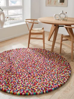 Filzkugel-Teppich, Multicolor