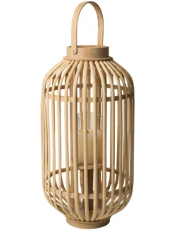 Laterne, Hellbeige -KIBEK Verkäufe BambuslichtBenny Laterne beige Hellbeige 25x25x48 per3