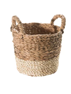 Korb, Weiss/Natur -KIBEK Verkäufe BasketRush Korb Hellbraun WeissNatur 30x30x26 per