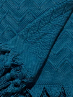 Decke, Petrol -KIBEK Verkäufe Bellania Decke blau petrol 150x200 lup1