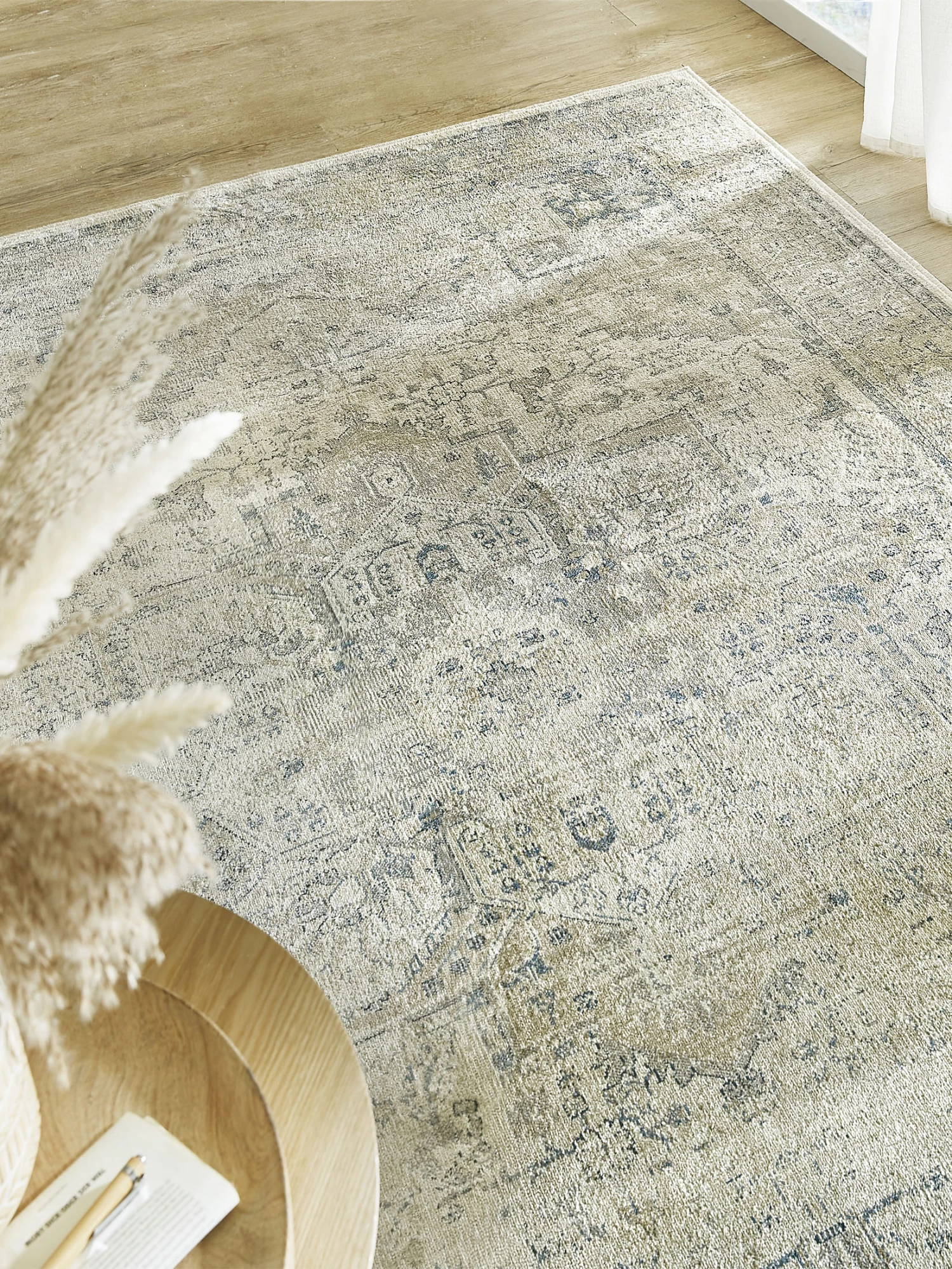 Vintage-Teppich, Creme/Blau 3 Vintage-Teppich, Creme/Blau