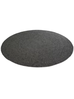 Woll-Teppich, Dark Grey -KIBEK Verkäufe Bjoerna HandwebTeppich Dunkelgrau DarkGrey 200rund fper