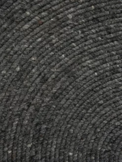 Woll-Teppich, Dark Grey -KIBEK Verkäufe Bjoerna HandwebTeppich Dunkelgrau DarkGrey 200rund lup