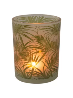 Teelichthalter, Hellbeige -KIBEK Verkäufe Blattschliff Teelichthalter Gold Hellbeige 10x10x122C5 per2