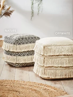 Pouf, Nature -KIBEK Verkäufe Calanda Pouf Nature Offwhite 40x40 mil2