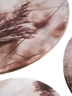 Leinwand Druck, Hellbraun -KIBEK Verkäufe Canvas3er Bild Pampas rosa Multicolor 40rund lup