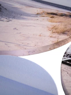 Leinwand Druck, Hellblau -KIBEK Verkäufe Canvas3er Bild Strand Blau Hellblau 40rund lup