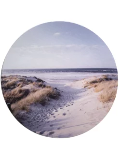 Leinwand Druck, Hellblau -KIBEK Verkäufe Canvas3er Bild Strand Blau Hellblau 40rund pla