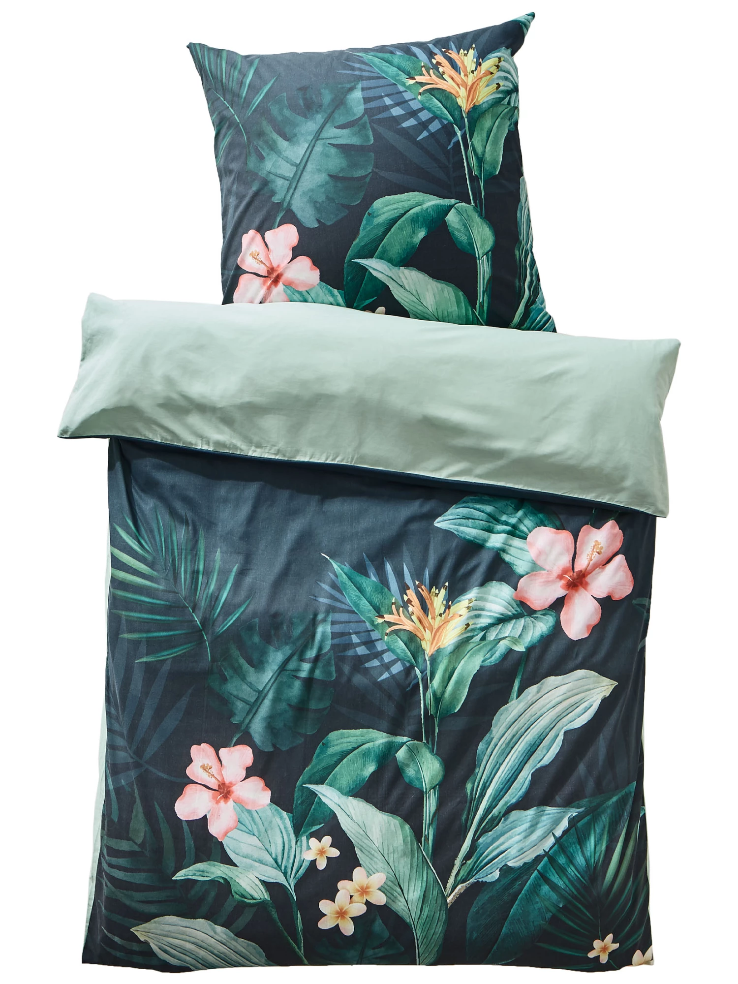 Renforcé-Bettwäsche, Dunkelgrün 4 Renforcé-Bettwäsche, Dunkelgrün – Bild 2