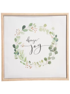 Leinwand-Druck-gerahmt, Weiss/Grün -KIBEK Verkäufe ChooseJoy Druckgerahmt Gruen WeissGruen 32x32 pla