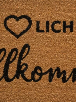 Fußmatte, Herzlich Willkommen -KIBEK Verkäufe Cochin Fussmatte Braun HerzlichWillkommen 45x75 lup