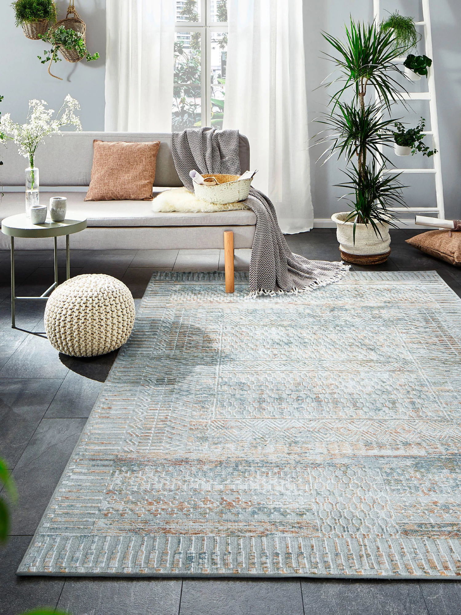 Vintage-Teppich, Silber 3 Vintage-Teppich, Silber