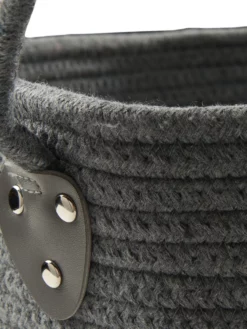 Korb, Grau/Weiss -KIBEK Verkäufe DoubleBag Korb GrauWeiss 35x35x26 lup1