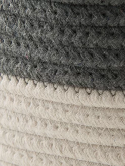 Korb, Grau/Weiss -KIBEK Verkäufe DoubleBag Korb GrauWeiss 35x35x26 lup2
