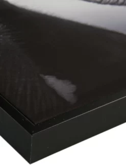 Leinwand-Druck-gerahmt, Schwarz -KIBEK Verkäufe ElephantBaby Druckgerahmt Grau Schwarz 60x60 lup2