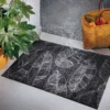 Fußmatte, Leaves Line Anthrazit -KIBEK Verkäufe Fashion FuC39Fmatte Dunkelgrau LeavesLineAnthrazit 50x80 mil