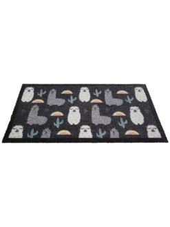 Fußmatte, Lama All Over -KIBEK Verkäufe Fashion Fussmatte grau LamaAllOver 50x80 fper