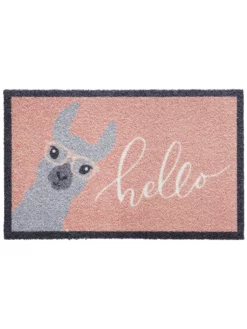 Fußmatte, Hello Lama -KIBEK Verkäufe Fashion Fussmatte rosa HelloLama 50x80 pla