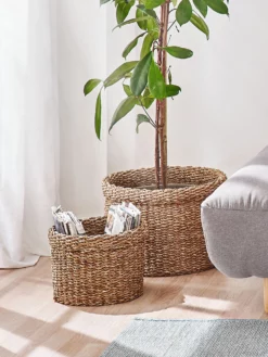 Korb, Natur Seegras -KIBEK Verkäufe FoldingCylinder Korb Braun NaturSeegras mil