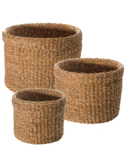 Korb, Natur Seegras -KIBEK Verkäufe FoldingCylinder Korb Braun NaturSeegras set