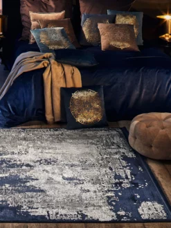 Vintage-Teppich, Royalblau