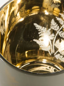 Teelichthalter, Dunkelgrün/Gold 8 Teelichthalter, Dunkelgrün/Gold -KIBEK Verkäufe Goldfarn Teelichthalter Gruen DunkelgruenGold 10x10x122C5 lup1