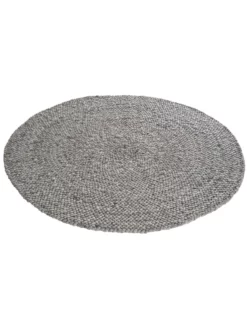 Woll-Teppich, Grey Natural 8 Woll-Teppich, Grey Natural -KIBEK Verkäufe Harpsund HandwebTeppich Grau GreyNatural 150rund fper