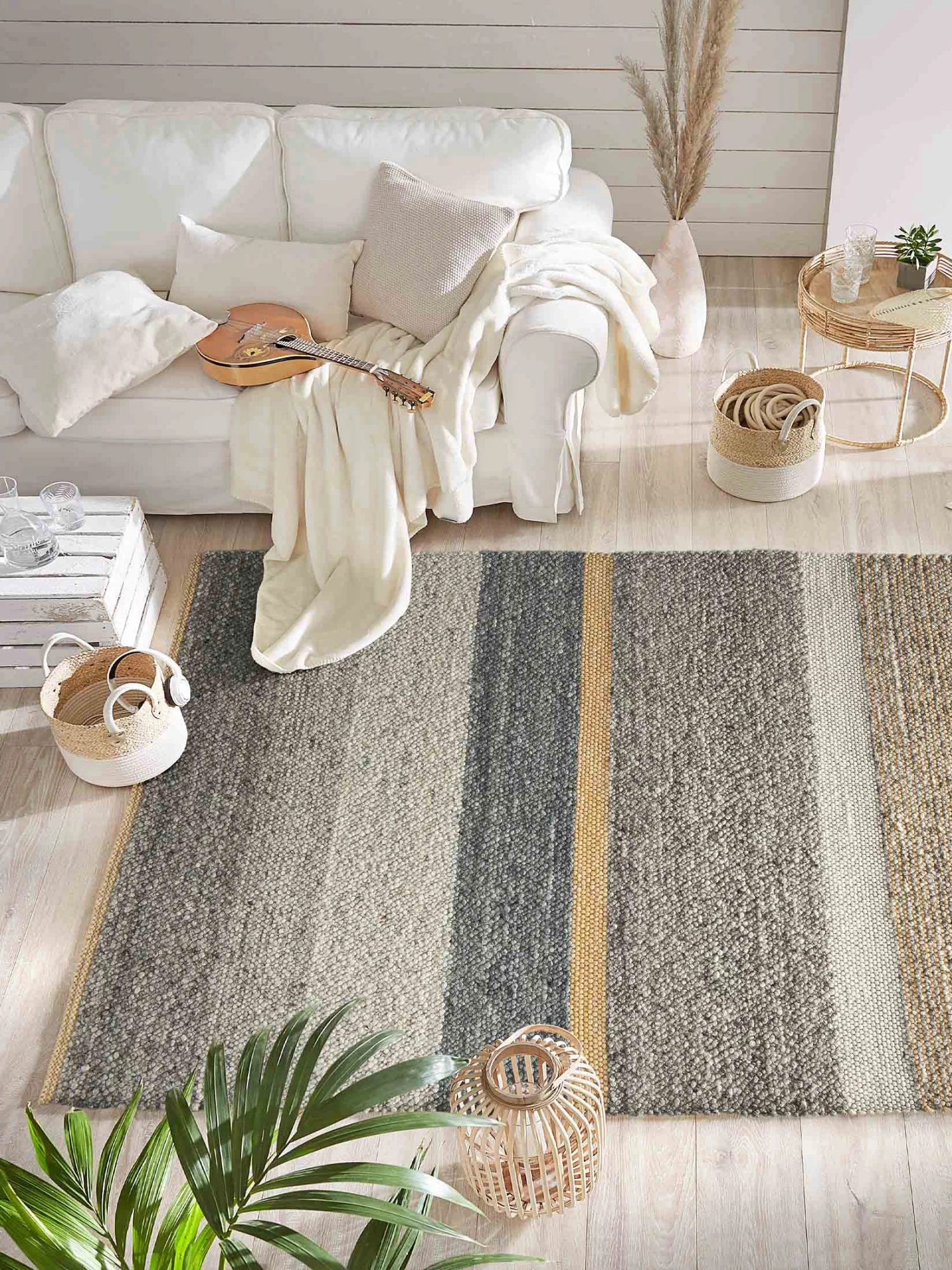 Woll-Teppich, Multi-Grey 3 Woll-Teppich, Multi-Grey