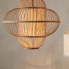 Hängeleuchte, Bambus -KIBEK Verkäufe Imari Pendelleuchte Beige Bambus 42x42x40 mil
