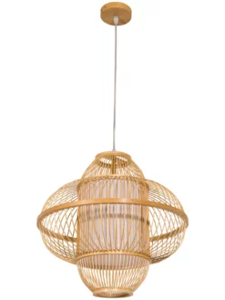 Hängeleuchte, Bambus 11 Hängeleuchte, Bambus -KIBEK Verkäufe Imari Pendelleuchte Beige Bambus 42x42x40 per3