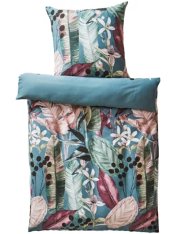 Satin-Bettwäsche, Petrol -KIBEK Verkäufe Jale Bettwaesche Mehrfarbig Petrol 135x200 pla