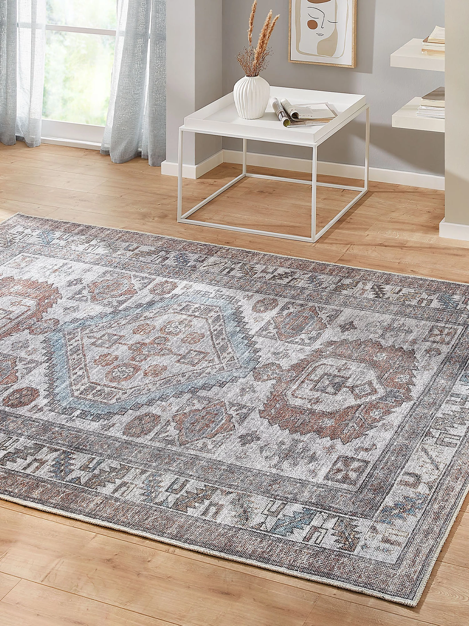 Vintage-Teppich, Blau 3 Vintage-Teppich, Blau