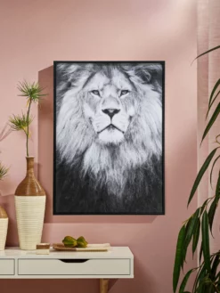 Leinwand-Druck-gerahmt, Schwarz/Grau