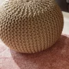 Strick-Pouf, Beige -KIBEK Verkäufe Kiruna Sitzpouf beige rund mil