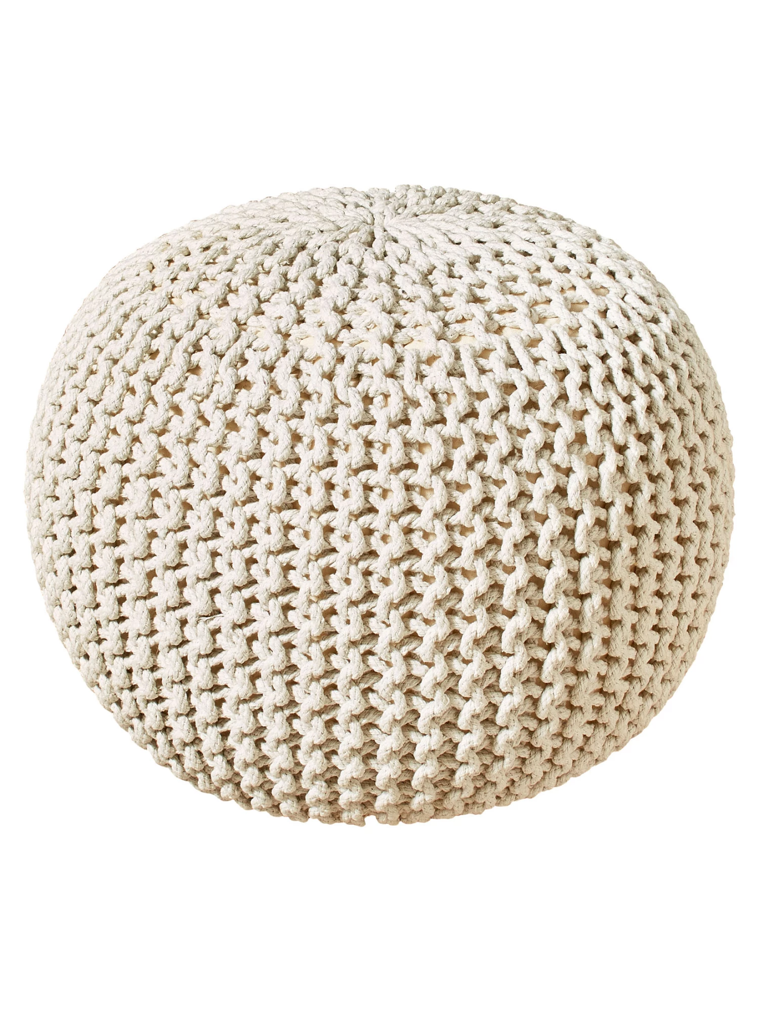 Strick-Pouf, Creme 4 Strick-Pouf, Creme – Bild 2