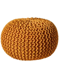 Strick-Pouf, Yellow 6 Strick-Pouf, Yellow -KIBEK Verkäufe Kiruna Sitzpouf gelb yellow rund per