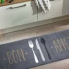 Fußmatte, Bon Appetit -KIBEK Verkäufe Kitchen Fussmatte Grau BonAppetit 50x150 mil