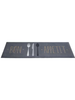 Fußmatte, Bon Appetit -KIBEK Verkäufe Kitchen Fussmatte Grau BonAppetit 50x150 per