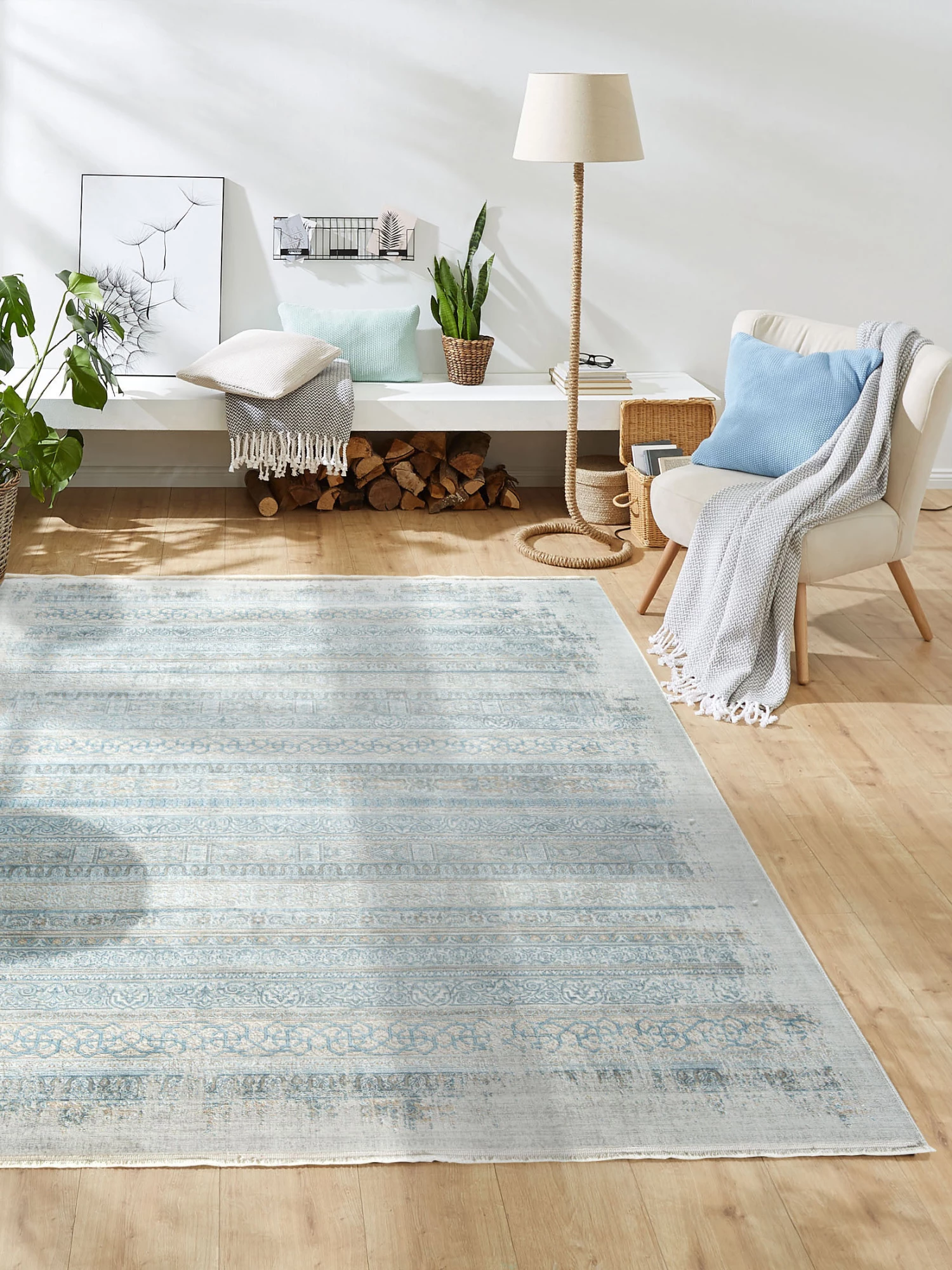 Vintage-Teppich, Aqua 3 Vintage-Teppich, Aqua