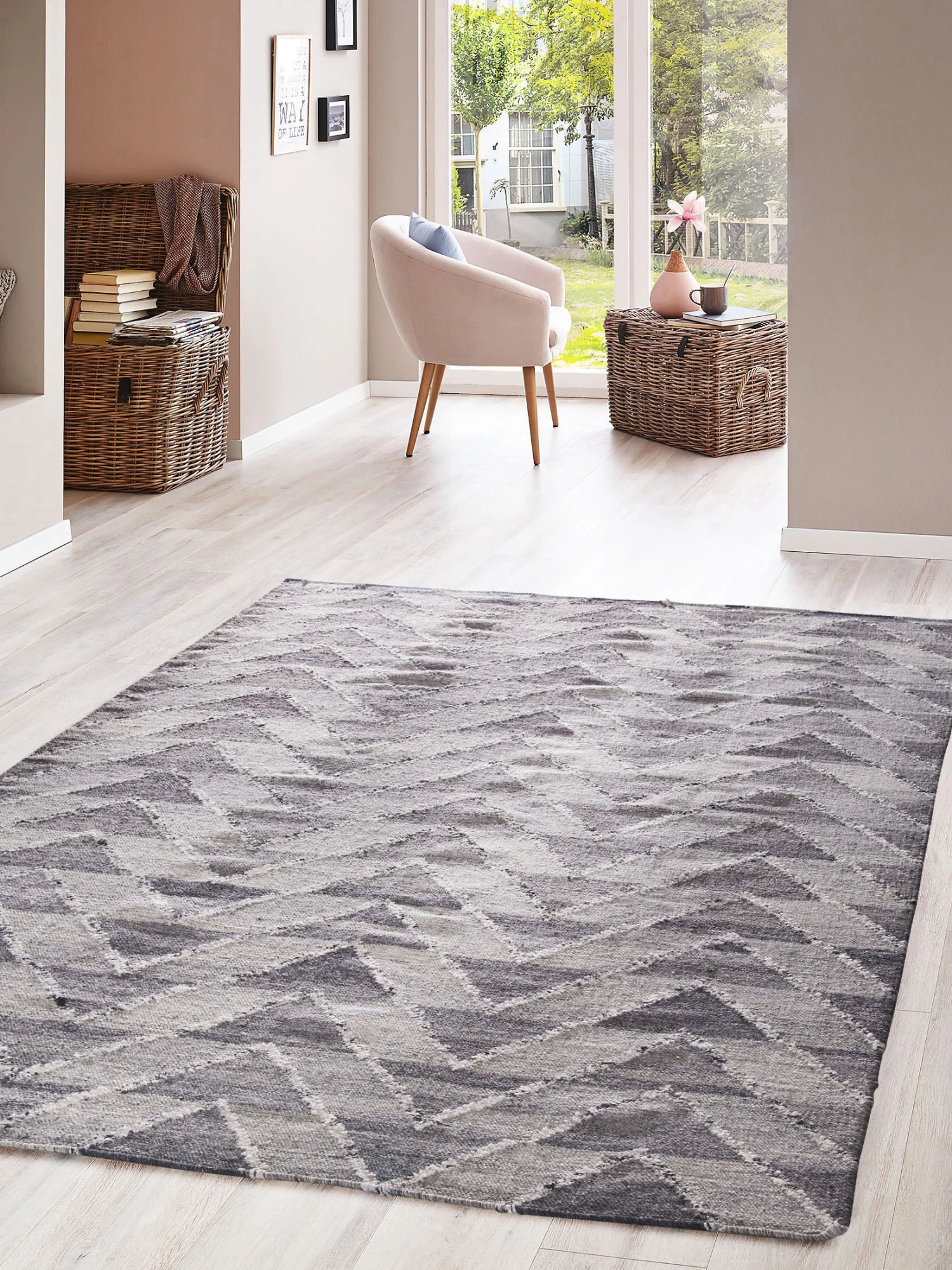 Kelim, Steingrau 3 Kelim, Steingrau