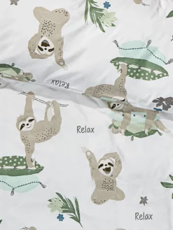 Kinderbettwäsche, Taupe 7 Kinderbettwäsche, Taupe -KIBEK Verkäufe LazyFriends Bettwaesche Beige Taupe 135x200 lup