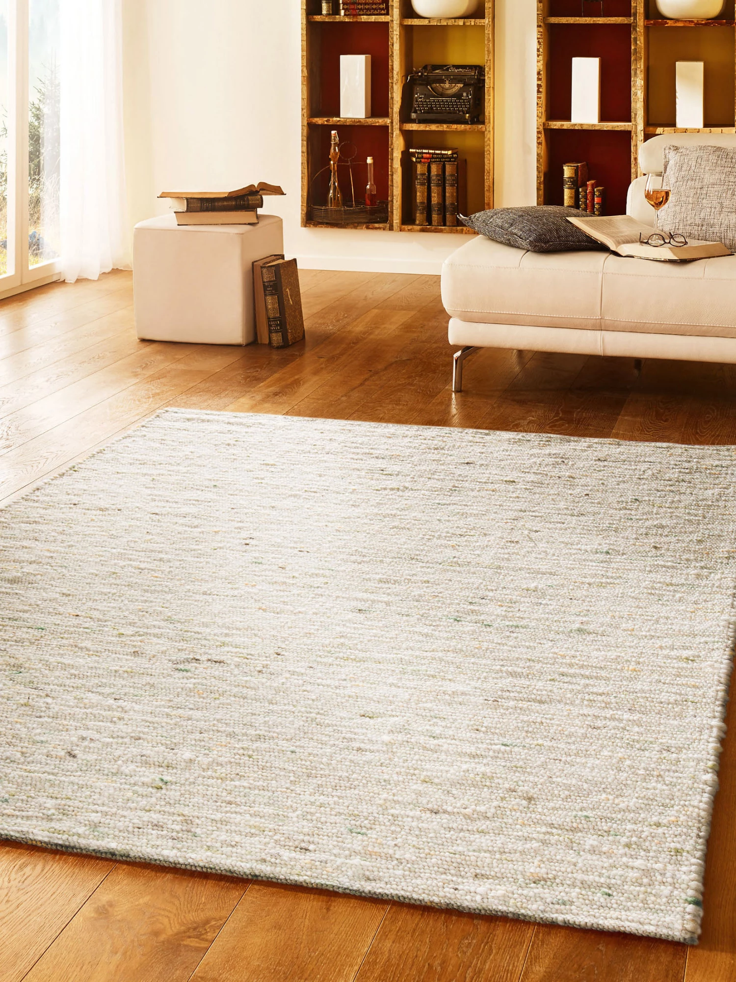 Handweb-Teppich, Grün 3 Handweb-Teppich, Grün