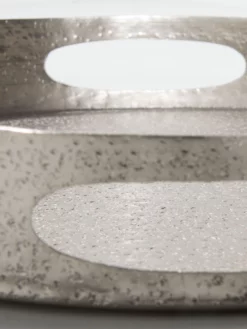 Deko-Tablett, Matt Silver -KIBEK Verkäufe Liana Schale Silber MattSilver 30x30x42C5 lup