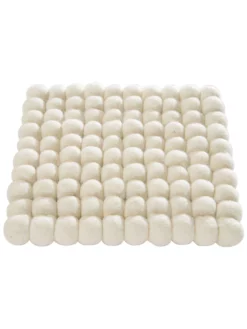 Topfuntersetzer, White -KIBEK Verkäufe Liesta Filzkugel Untersetzer weiss White 20x20 fper