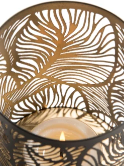 Windlicht, Black/Gold 10 Windlicht, Black/Gold -KIBEK Verkäufe Lisborg Windlicht Schwarz BlackGold 10x10x14 lup1