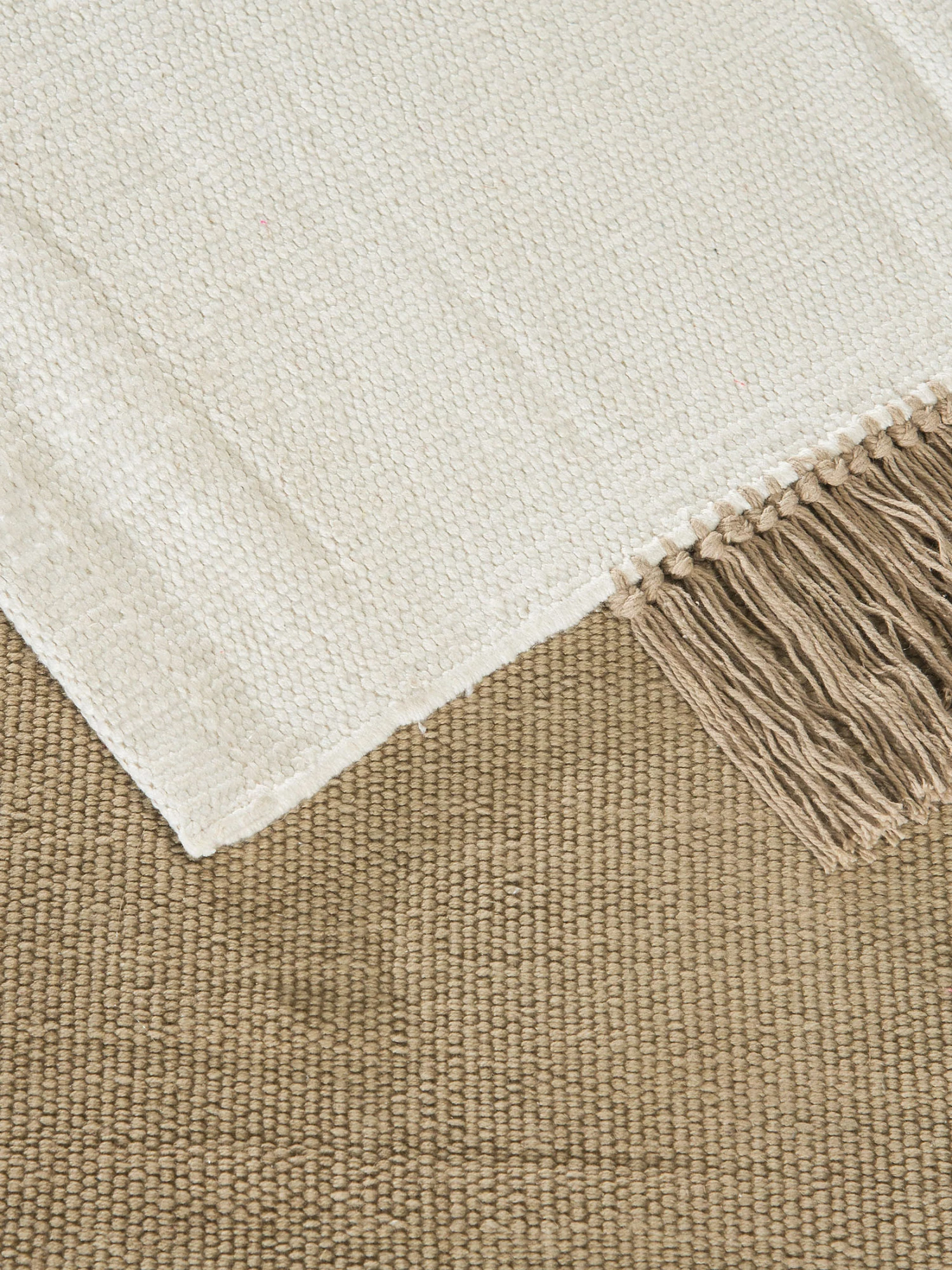 Flachgewebe-Teppich, Beige-Weiss 6 Flachgewebe-Teppich, Beige-Weiss – Bild 4